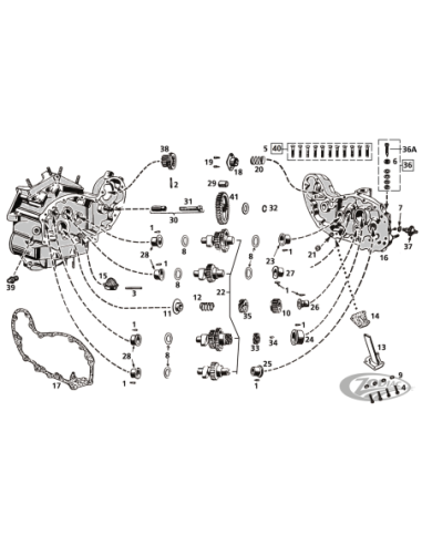 COUVERCLE DE PIGNONS, EMBOUTS ET & PIGNONS POUR 45CI ET LATERAL