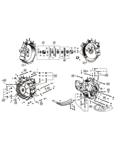 PIECES BAS MOTEUR POUR 45CI & BIG TWIN LATERAL