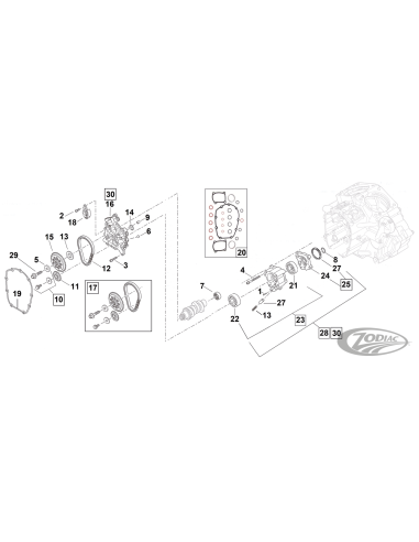 PIECES DE DITRIBUTION POUR MILWAUKEE EIGHT