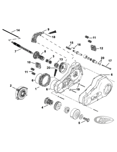 KIT DE DEPORT DE PRIMAIRE POUR BOITES 5 & 6 VITESSES Y COMPRIS DYNA & SOFTAIL