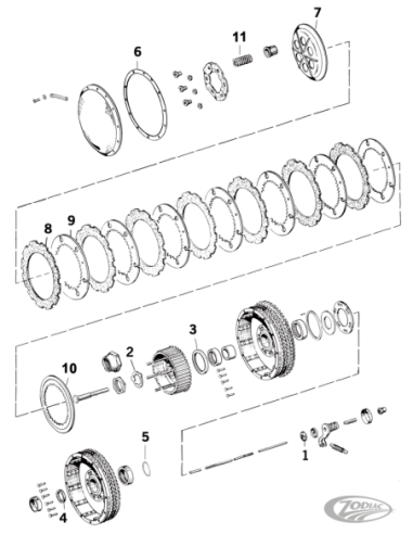 PIECES D'EMBRAYAGE POUR MODELES K 1952-1956 ET SPORTSTER IRONHEAD 1957-1970