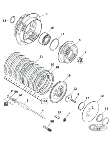 PIECES D'EMBRAYAGE POUR 1990 A 1997 BIG TWIN