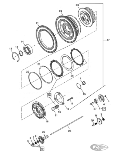 PIÈCES POUR EMBRAYAGE D'ORIGINE SUR 1998-2000 EVOLUTION BIG TWIN & 1999-2017 TWIN CAM