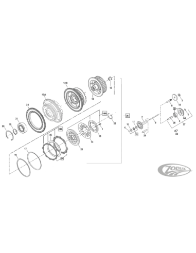 PIÈCES POUR EMBRAYAGE D'ORIGINE SUR 1998-2000 EVOLUTION BIG TWIN & 1999-2017 TWIN CAM