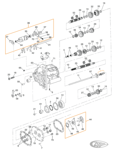 PIECES DE BOITE 5 VITESSES POUR BIG TWIN DE 1979-1993