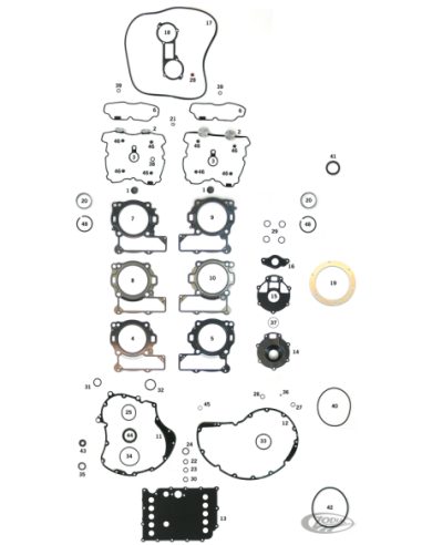 KITS JOINTS, JOINTS, JOINTS SPYS ET O-RINGS POUR V-ROD