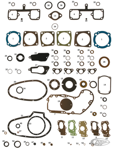 JOINTS, O-RINGS & SPYS POUR K, KH, XR & IRONHEAD SPORTSTER