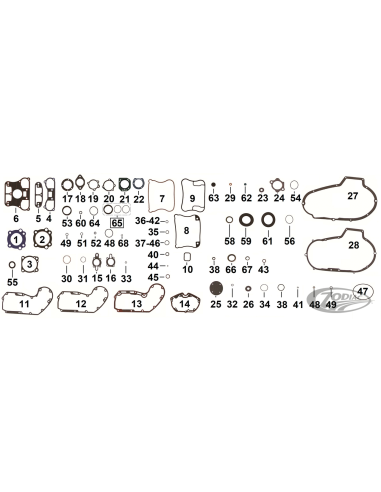 JOINTS O-RINGS ET JOINTS POUR 1986-2003 SPORTSTER ET 1997-2002 BUELL