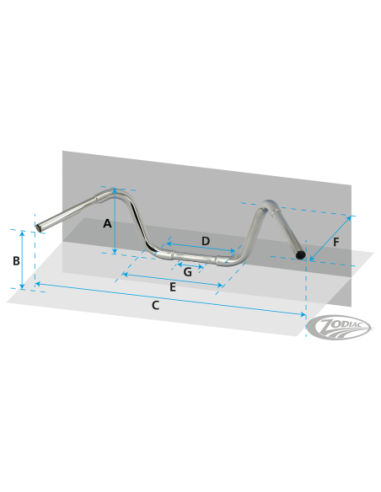 UN POUCE DIAMETRE DIRT TRACK GUIDONS ZODIAC CUSTOM PRODUCTS