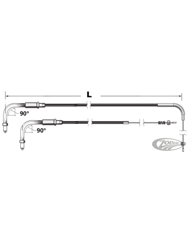 CABLE DE TIRAGE ET DE RETOUR POUR PREMIERS CARBURATEURS MIKUNI HSR ET ET 1996 AU PRESENT TIRAGE A CABLES CLIPSES