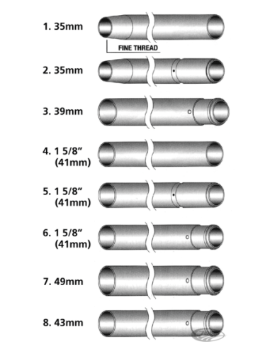 TUBES DE FOURCHE CHROMES DUR MADE IN USA