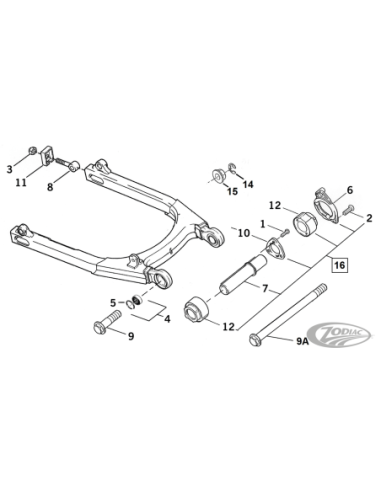 PIECES DE BRAS OSCILLANT POUR 2004-2022 SPORTSTER XL & XR